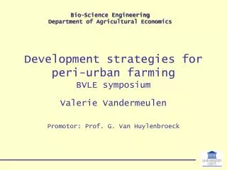 Development strategies for peri-urban farming BVLE symposium