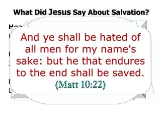 What Did Jesus Say About Salvation?