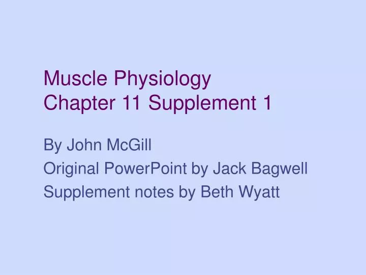 muscle physiology chapter 11 supplement 1