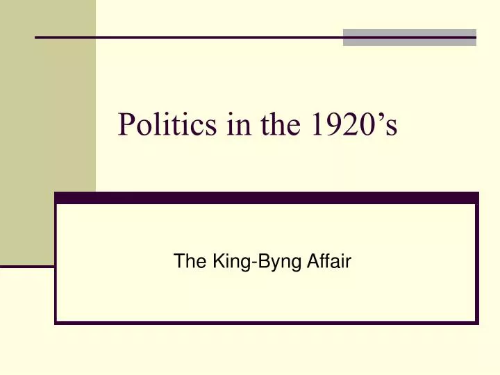 politics in the 1920 s