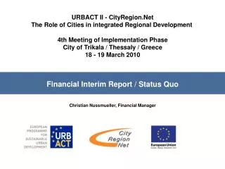 URBACT II - CityRegion.Net The Role of Cities in integrated Regional Development