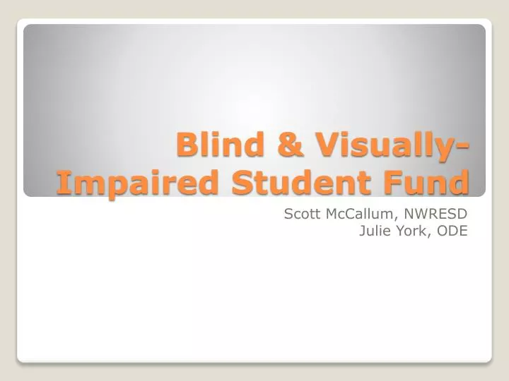 blind visually impaired student fund