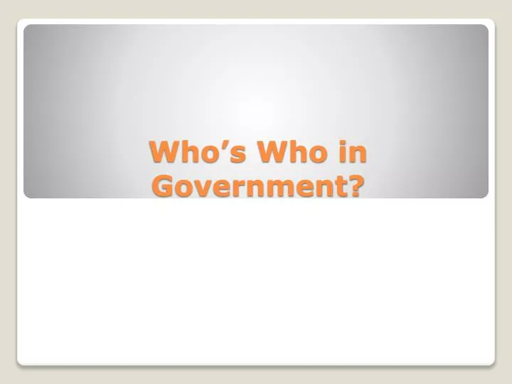 who s who in government