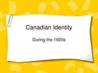 Canadian Identity