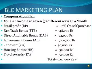 BLC MARKETING PLAN