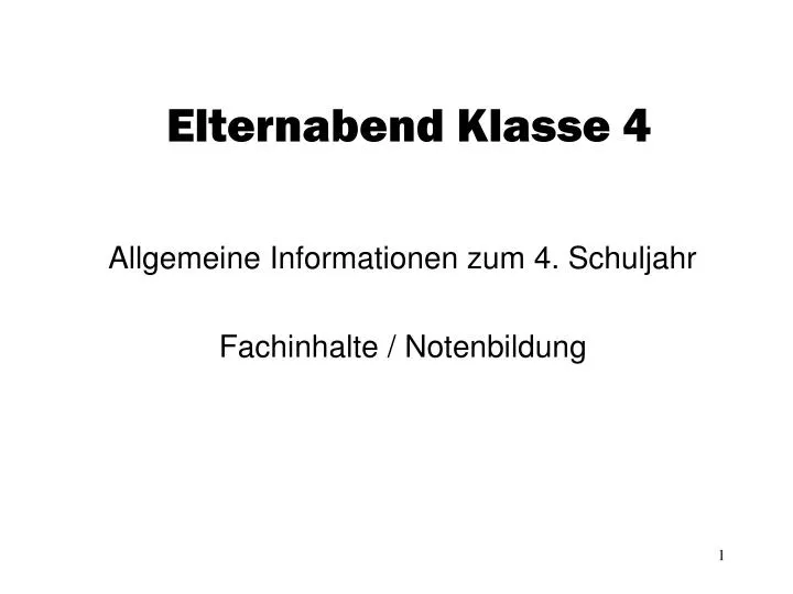 elternabend klasse 4