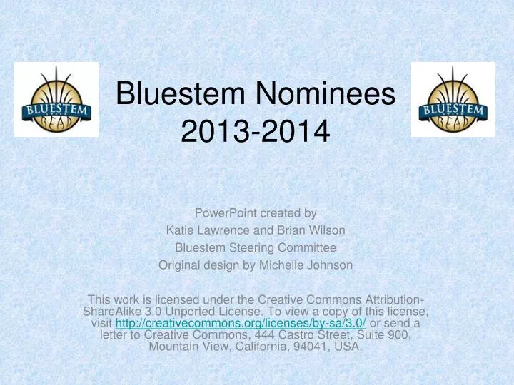 bluestem nominees 2013 2014