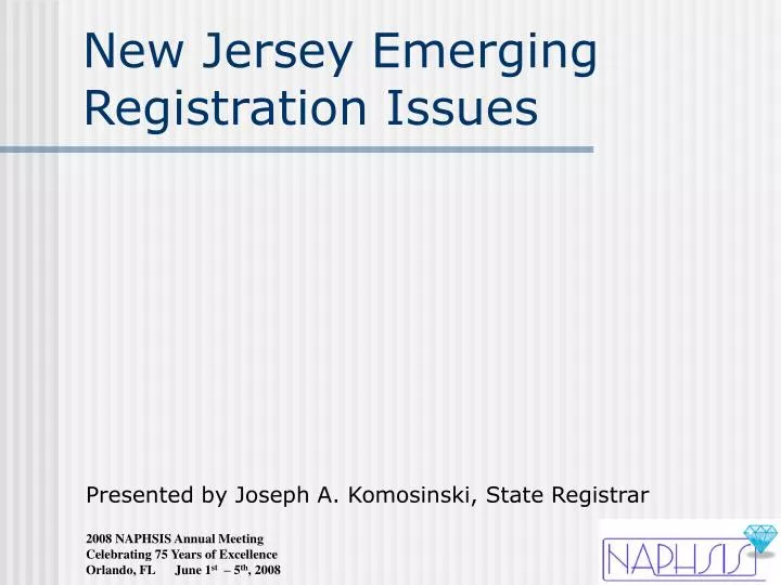 new jersey emerging registration issues