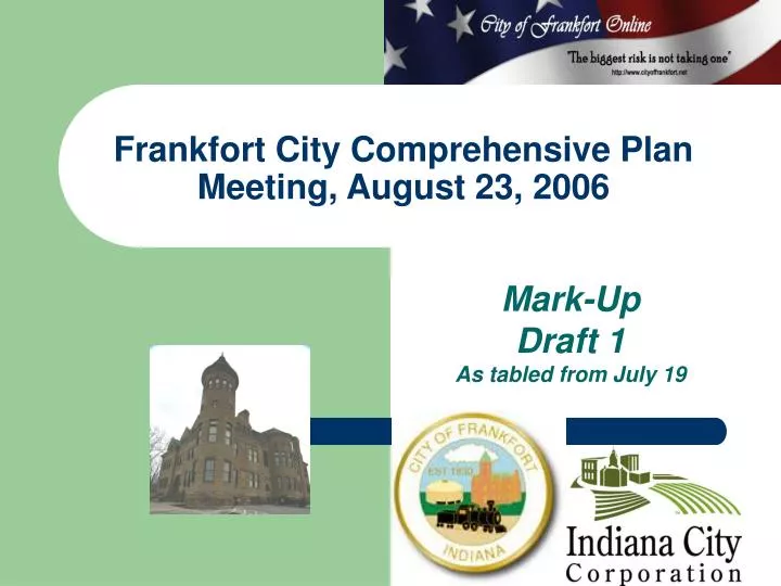 frankfort city comprehensive plan meeting august 23 2006