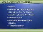 NEW BACKOFFICE FEATURES - slide 1