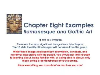 Chapter Eight Examples Romanesque and Gothic Art