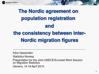 and the consistency between inter-Nordic migration figures