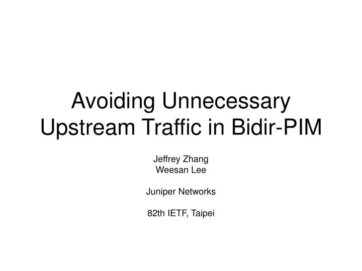 avoiding unnecessary upstream traffic in bidir pim