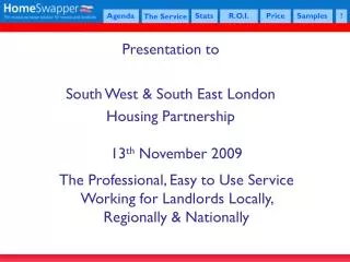 Presentation to South West &amp; South East London Housing Partnership