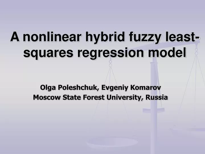 a nonlinear hybrid fuzzy least squares regression model