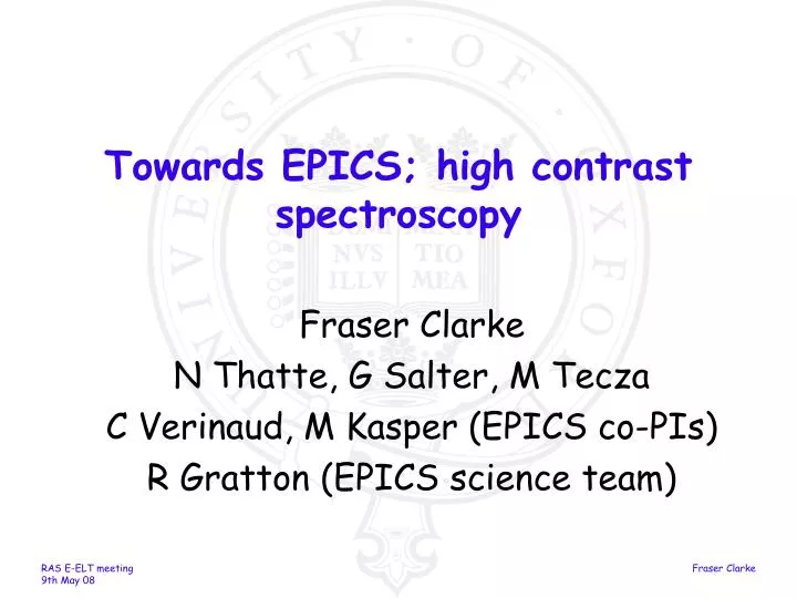 towards epics high contrast spectroscopy