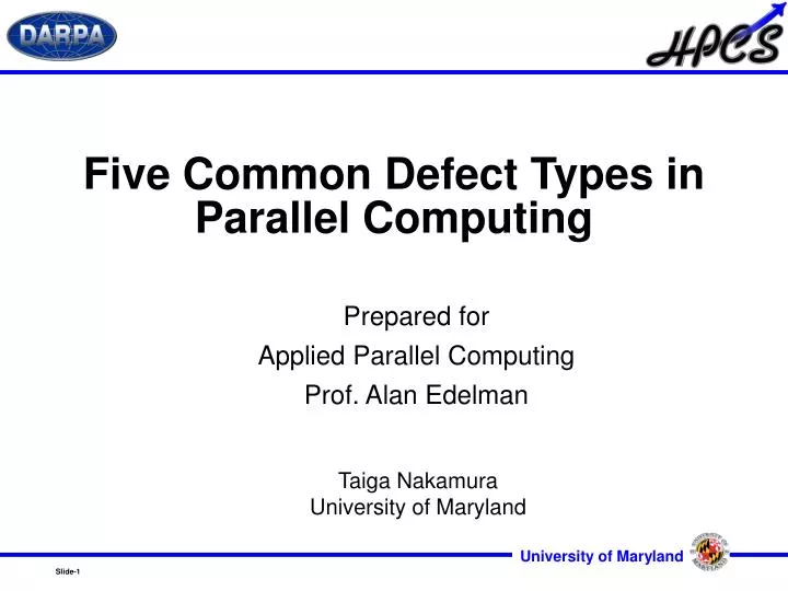 five common defect types in parallel computing