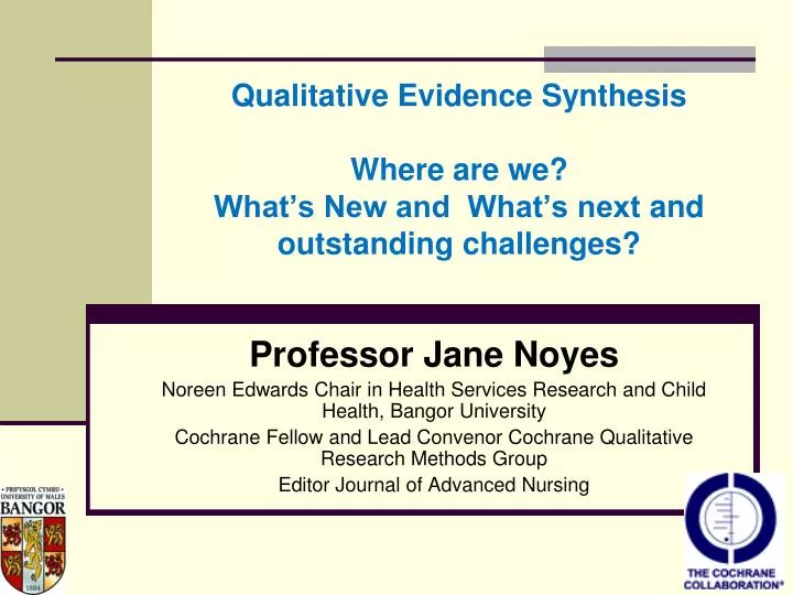 qualitative evidence synthesis where are we what s new and what s next and outstanding challenges