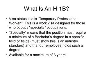 What Is An H-1B?