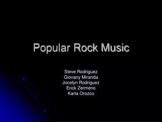 Popular Rock Music