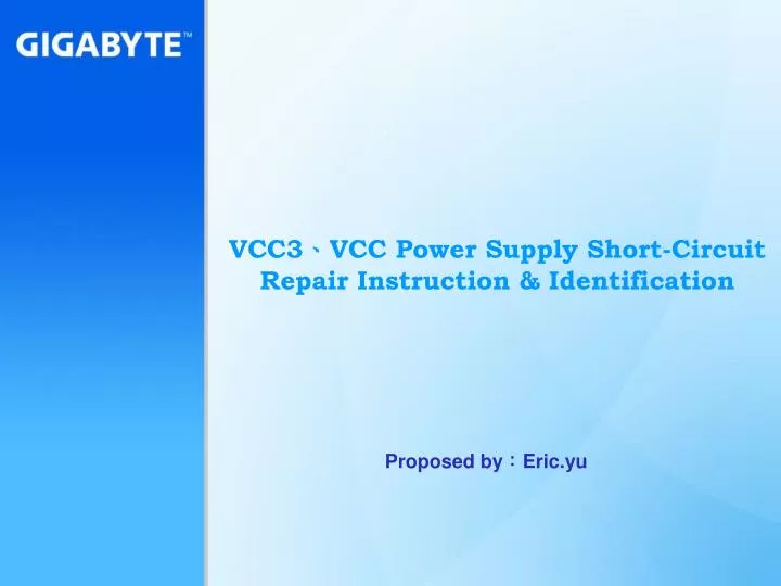 vcc3 vcc power supply short circuit repair instruction identification