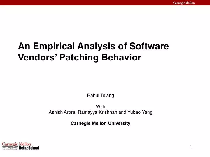 an empirical analysis of software vendors patching behavior