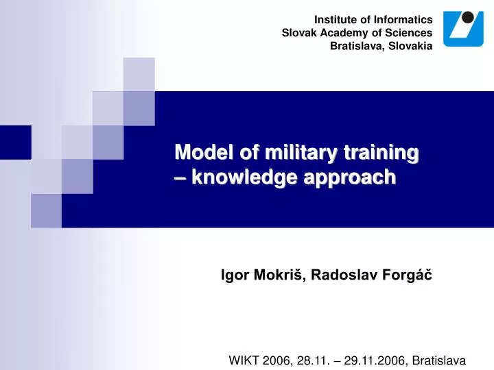 model of military training knowledge approach