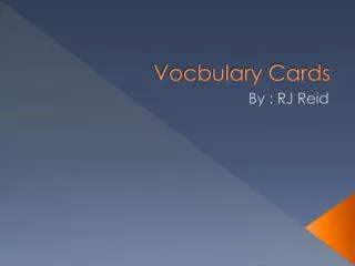 Vocbulary Cards