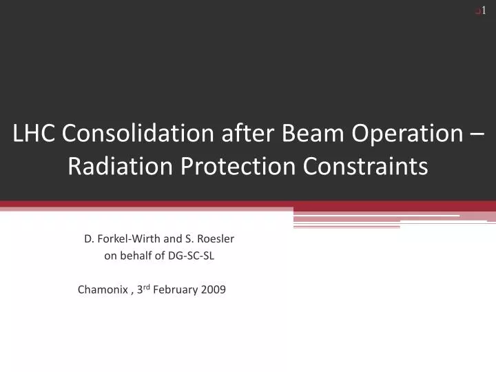 lhc consolidation after beam operation radiation protection constraints