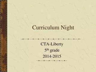 Curriculum Night