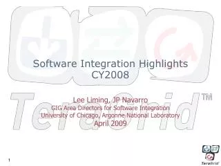 Software Integration Highlights CY2008