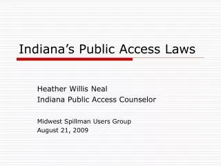 indiana s public access laws