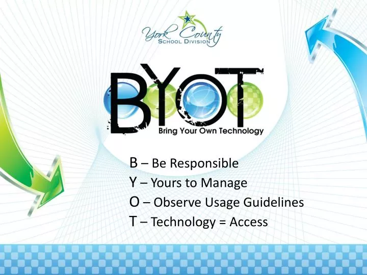 b be responsible y yours to manage o observe usage guidelines t technology access