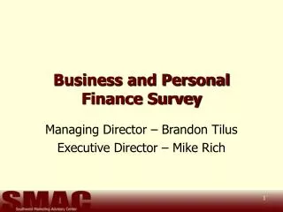 Business and Personal Finance Survey