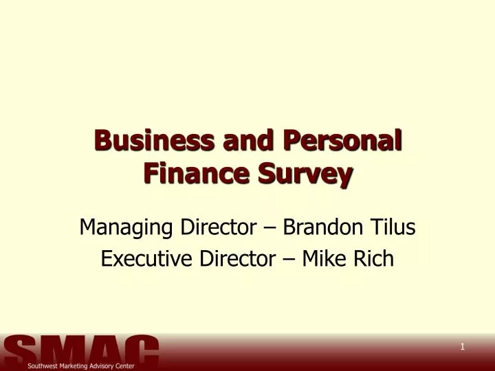 business and personal finance survey