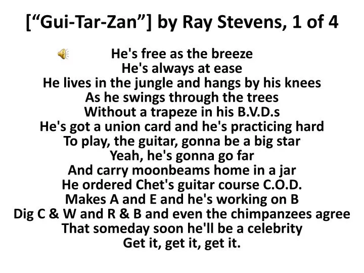 gui tar zan by ray stevens 1 of 4