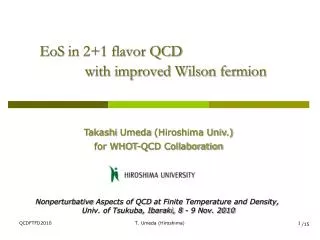 EoS in 2+1 flavor QCD with improved Wilson fermion