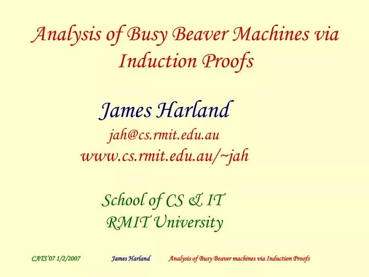 analysis of busy beaver machines via induction proofs