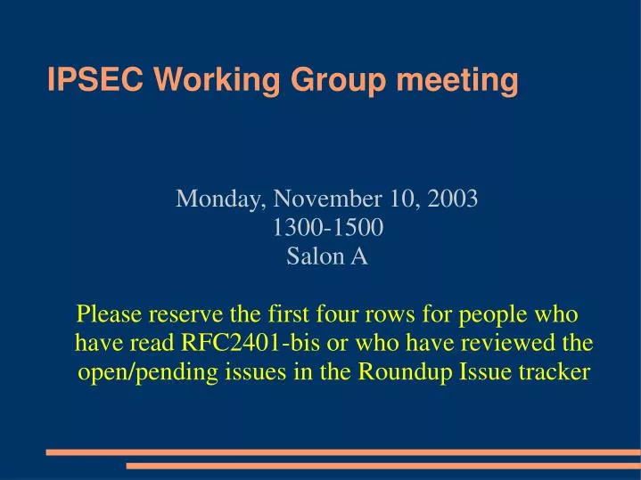 ipsec working group meeting