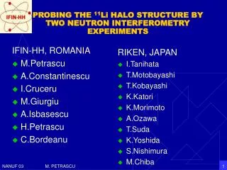 PROBING THE 11 Li HALO STRUCTURE BY TWO NEUTRON INTERFEROMETRY EXPERIMENTS