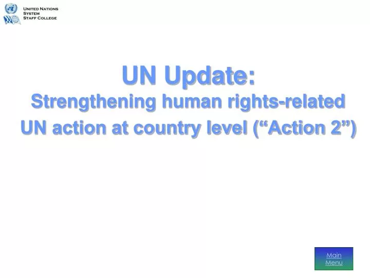 un update strengthening human rights related un action at country level action 2