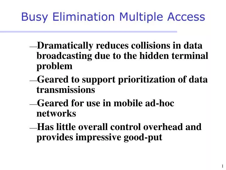 busy elimination multiple access