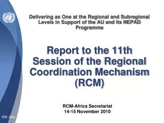 RCM-Africa Secretariat 14-15 November 2010