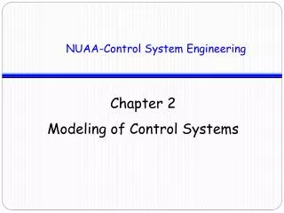 Chapter 2 Modeling of Control Systems