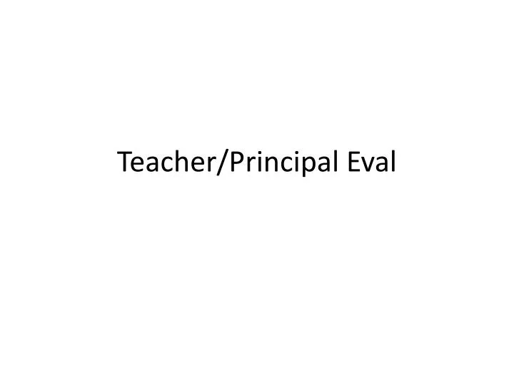 teacher principal eval