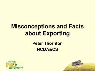 Misconceptions and Facts about Exporting