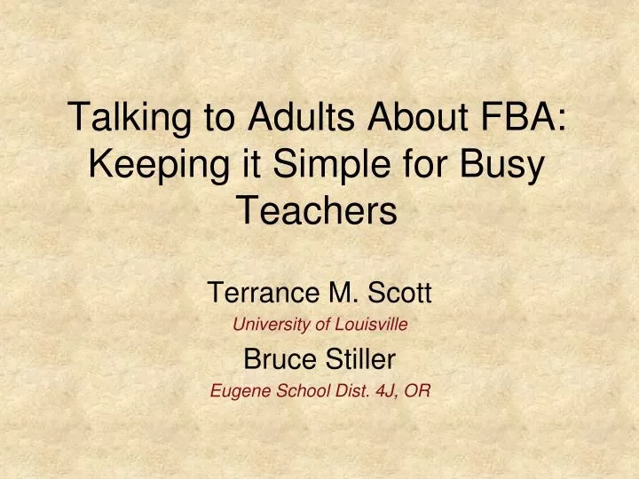 talking to adults about fba keeping it simple for busy teachers