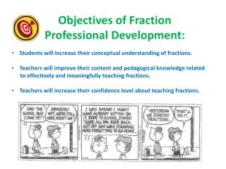 Objectives of Fraction Professional Development: