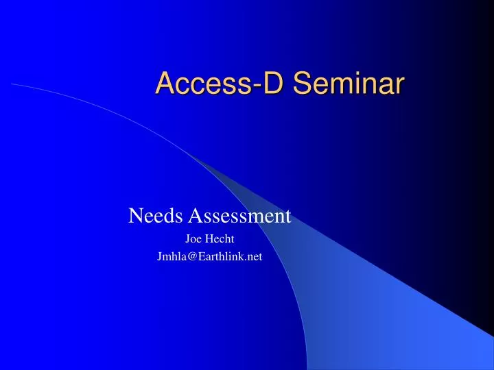 access d seminar