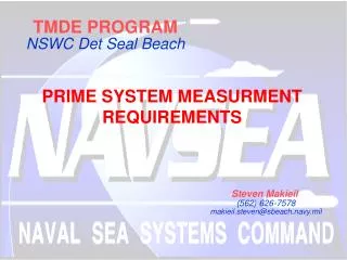 TMDE PROGRAM NSWC Det Seal Beach